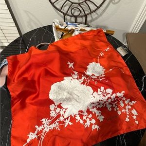 Valentino red silk scarf